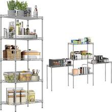 Estante de Almacenamiento de Metal de 5 Niveles(55x30x150CM), Estante Organizador Resistente, Rack Organizador Ajustable, Anaquel, 4 S-Ganchos, 5 Tablero de PP, Cocina, Oficina, Despensa, Microondas - pago - Ver 6