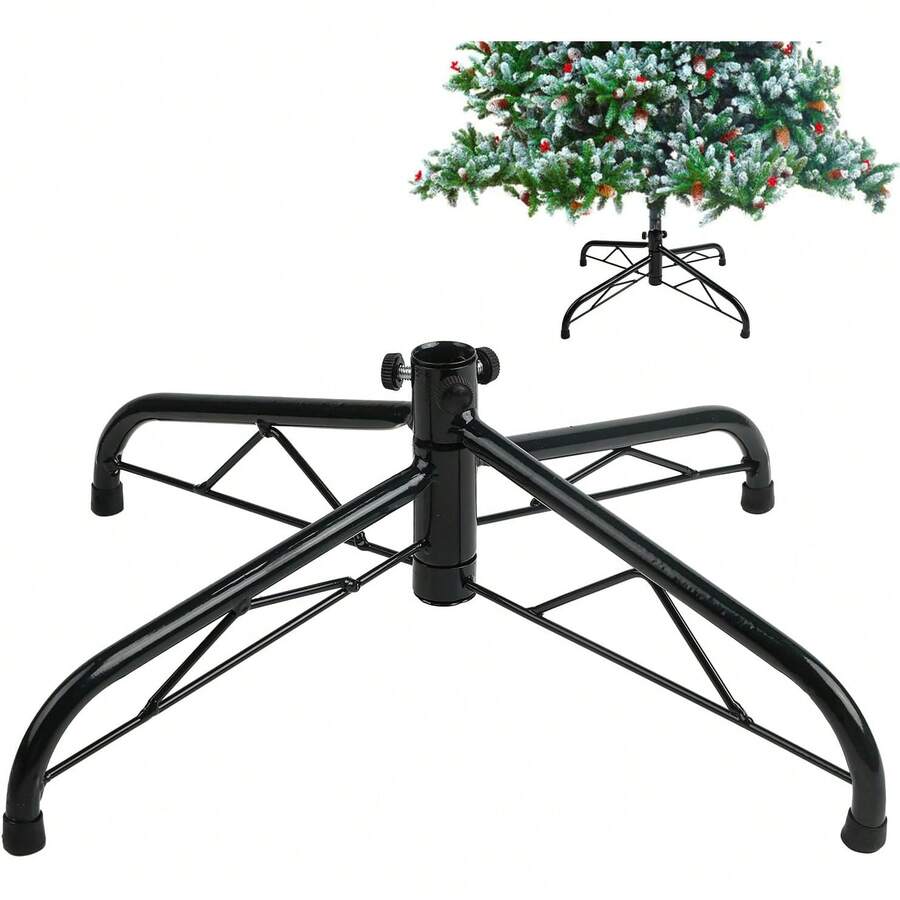 Christmas Tree Base Stand, 40CM Green Artificial Tree Bracket Metal For 4ft 5ft 6ft Christmas Tree - White - View 1