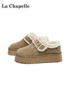 1 Pair La Chapelle Women's Buckle Lace-Up Soft Bottom Casual Sneakers, Low-Top Outdoor Flat Shoes, Round Toe Low Heel Solid Color Elegant Soft Bottom Hiking Shoes Suitable For Students Graduation Photos, Women Low-Top Leather Skateboard Shoes