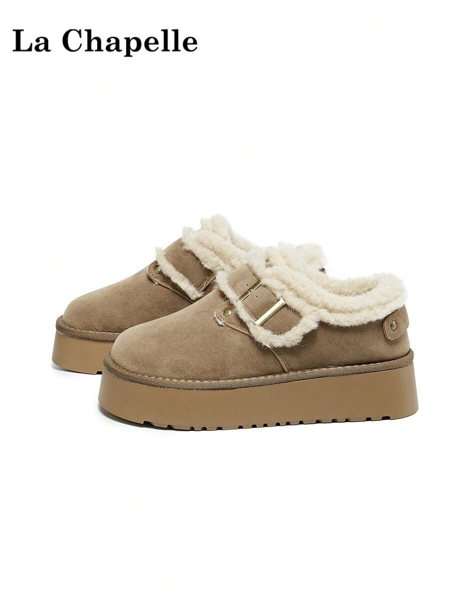 1 Pair La Chapelle Women's Buckle Lace-Up Soft Bottom Casual Sneakers, Low-Top Outdoor Flat Shoes, Round Toe Low Heel Solid Color Elegant Soft Bottom Hiking Shoes Suitable For Students Graduation Photos, Women Low-Top Leather Skateboard Shoes