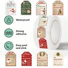 100 Peças Etiquetas de Presente de Natal - Adesivos de Presente Autoadesivos, Etiquetas de Nome de Presente de Natal, Etiquetas de Presente Autoadesivas, Etiquetas de Decoração de Feriados, Adequadas para Estudantes, Escolas, Escritórios, Casas e Muitas Outras Ocasiões Decoração de Parede Decoração de Quarto Adesivos de Parede Adesivo de Parede Decoração de Casa Decorações de Natal Decoração de Natal Decorações de Natal para Casa