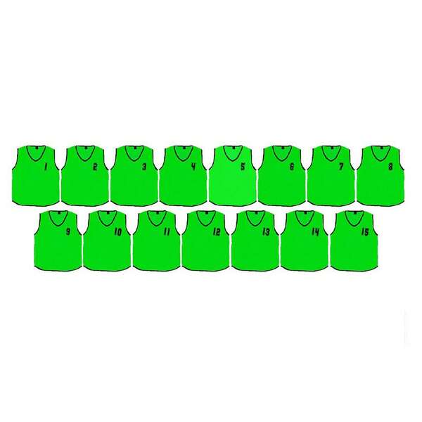 Precision Unisex Adult Mesh Training Bib (Pack Of 15) (Green) - 100% Polyester - (RD2466)