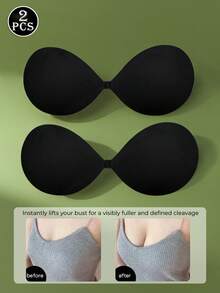 半件装女士隐形硅胶无肩带聚拢文胸 | 瞬间提升胸部，适合露背连衣裙和特殊场合
