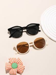 2 piezas Gafas de moda con marco redondo de acrílico para adolescentes de 14 a 16 años, diseño sencillo y ligero, gafas falsas perfectas para uso diario y actividades al aire libre - Multicolor - Ver 12