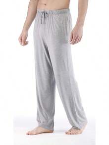 Mens Pajama Pants - Viscose Made From Bamboo, Soft Sleep Pants Comfy Drawstring Lounge Bottom With Pockets Sweatpantshalloween - Heather Grey - View 4