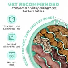 Fun Feeder Slo Bowl, Small Slow Feeder Dog Bowl, 3/4 Cups, Mini, Mint{"Color_name":"Mint","Size_name":"Small"} - bạc hà - Xem 4
