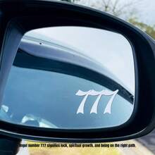 1 Miếng dán vinyl hình số thiên thần cao 1 inch, Miếng dán số may mắn Y2K kim loại nhỏ cho cản cửa sổ ô tô, gương bình nước, máy tính xách tay, Miếng dán tâm linh nhỏ dễ thương cho đồ dùng hàng ngày của bạn, Màu trắng - trắng - Xem 8