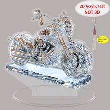 2D Acrylic Motorcycle Desk Decor - Transparent Crystal-Like 2D Decoration, Perfect Holiday Gift, No Power Needed