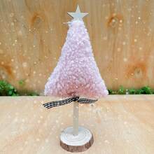 2 pièces/1 pièce Arbre de Noël en laine, fait main, décoration de table de Noël, arbre décoratif de style bohème, décorations de plateau de table en tissu, convient pour centre de table ou décorations de cheminée de style ferme pour les fêtes.