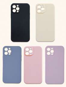 可爱简约纯色多巴胺色手机壳5件套，简约纯色手机壳，镜头保护壳，兼容和Galaxy手机，手机壳，Galaxy系列手机壳，兼容 17 Pro Max，保护套，可爱手机壳，11、13、14、15、16等手机型号，春季礼物，国际版，非国内版 - 彩色 - 查看 34