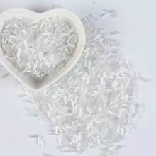 50 جرام/100 جرام من الخرز الزجاجي البلوري الملون اللامع بقطر 2*6 ملم، مستلزمات صنع المجوهرات والعقود والأساور DIY