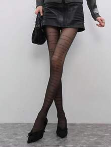 1 pieza Medias transparentes invisibles con estampado de cita - Medias de declaración ultra delgadas para mujeres, amigables con la piel y (XS-XXL)