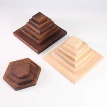 Walnut & Beechwood Display Gift Base, Figurine Doll Stand, Minimalist Jewelry Tray Display Rack