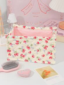 1 Peça Cesta de Armazenamento Acolchoada de Mesa Bonita e Prática, Cesta de Armazenamento de Miudezas de Mesa, Cesta de Armazenamento de Batom, Pincel de Maquiagem e Produtos de Skincare, Ornamentos de Mesa, Caixa de Armazenamento de Cosméticos, Usada para Armazenar e Organizar Pincéis e Produtos de Skincare, Decoração de Mesa, Armazenamento de Fone de Ouvido e Batom, Cesta de Piquenique Portátil