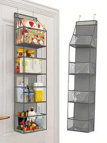 1个4层无纺布门后收纳挂袋，适用于婴儿房，可装尿布、玩具、杂物