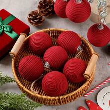 Christmas Hemp Rope Ball Ornaments Set Colorful Christmas Hanging Decorations For Christmas Tree - Red - View 3