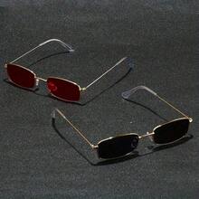 Fashionable Metal Frame Glasses With Bright Red And Black Gradient Lenses, Suitable For  Buyers