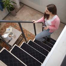 4/7/15pcs Carpet Stair Treads, Suitable For Stair Steps, Protect Elderly And Pets, Non-Slip Stair Mats, Trimmable And Reusable, Reinforced Edges, Durable Stair Covering Pads - Multicolor - View 3