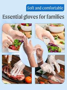 100pcs Disposable PVC Gloves, Waterproof & Durable, Suitable For Kitchen, Cleaning, Dishwashing, Painting, Crafts, Household Essential