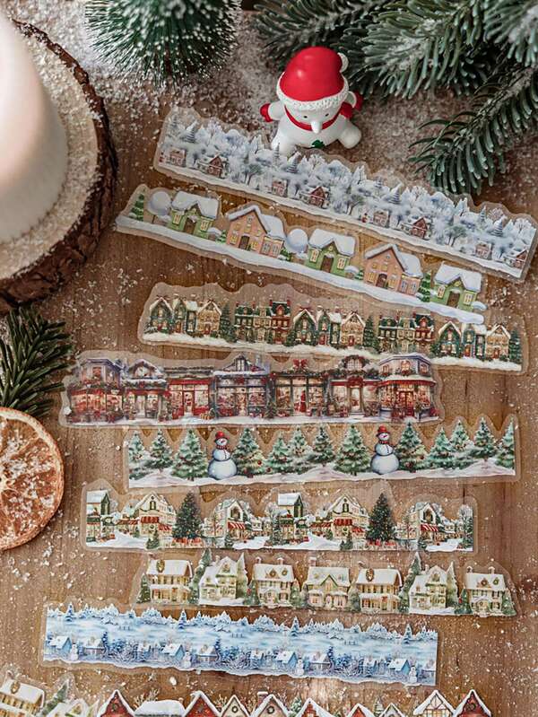 Un paquete de 20 pegatinas vintage de Navidad, pegatinas con diseños de árboles de Navidad, coronas, Papá Noel, adecuadas para tarjetas de Navidad, tarjetas, regalos, sobres, bolsas de regalo, manualidades DIY, decoración de ventanas y paredes, lindas decoraciones navideñas de invierno y otros productos navideños, así como decoraciones de regalo para exhibición navideña.