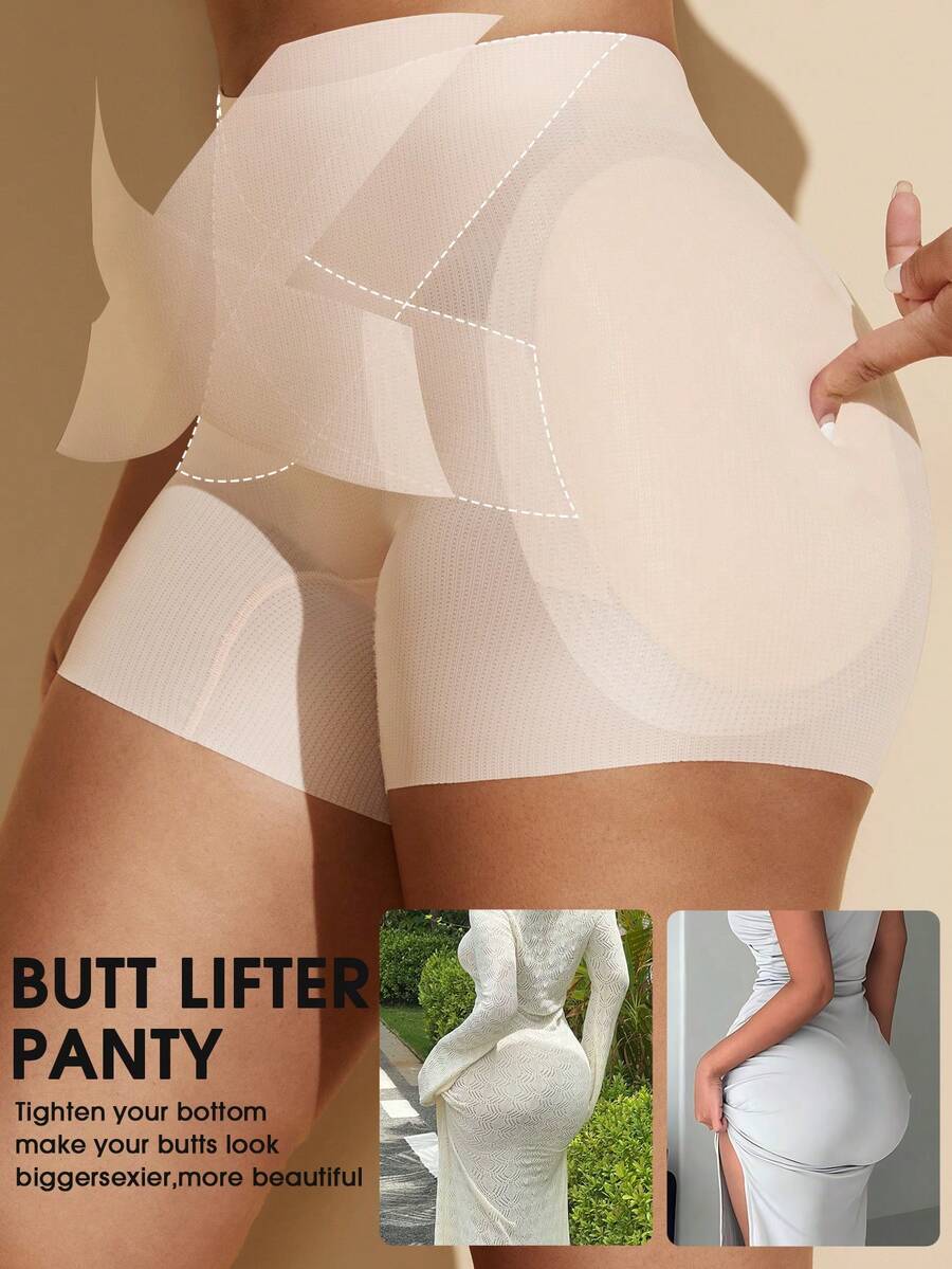 Pantalones cortos moldeadores para mujer con almohadillas desmontables para levantar el trasero, realzan las curvas y proporcionan un mejor efecto de elevación - Albaricoque - Ver 1