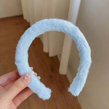 1pc Plush Headband, Fluffy Ear Warmer Headband, Solid Color Headband For Women, Autumn/Winter