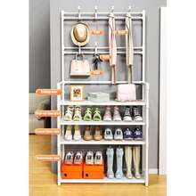 Zapatera Organizador de 4 Niveles, Perchero Multiusos de 2 Niveles Para Casa, Oficina, Salon, Dormitorio, Zaptera con Capacida de hasta 15 Pares, Ideal Para Zapatos, Ropa, Bolsas, Accesorios, Perchero con Diseño Minimalista, Materiales Resistentes - Blanco - Ver 3