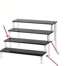 1 pieza Estantería de exhibición de cosméticos de acrílico multifuncional, de gran capacidad y de diseño minimalista moderno en color negro, adecuada para almacenar perfumes, figuras, lápices labiales y cosméticos, ideal para dormitorio, sala de estar, cocina, también perfecta para organizar la playa, el baño y el dormitorio, un gran regalo de vacaciones para familiares y amigos