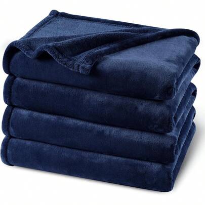 Coperta in pile morbida e calda - Elegante bordatura tono su tono, perfetta per divano o decorazione camera da letto, facile da curare, regalo ideale, coperta in flanella soffice per letto, divano, divano, viaggio, campeggio - Coperta in pile soffice e calda, super morbida e calda