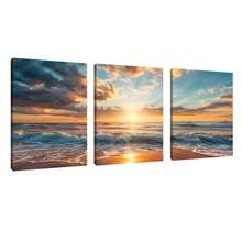 Modern Beach Sunset Wall Arts Posters Landscape Canvas Painting Print Nordic Wall Decor Painting Suitable For Home Decor,No Frame - Multicolor - View 10
