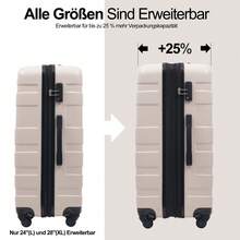 Flieks Trolley Set Suitcase Set (M, L, XL With Toiletry Bag), Rolling Suitcase Set 4 Wheels, (Set, 5 Pcs., Hard Shell Trolley Set), Luggage Set With School Bag, Cosmetic Bag Set Travel Suitcase