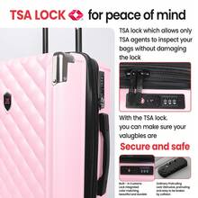 NEW YORK XPRESS Suitcase 20"/24"/28",Expandable Hardside W/Double Spinner Wheels&TSA Lock,Carry On Luggage Travel Suitcase,Student Suitcase For Back-To-School Season - 粉色 - 查看 5