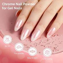 2Pcs Chrome Nail Powder For Gel Nails, Pearl Powder Mirror Effect Pigment Pearlescent Mermaid Pigment Pearl Glitter For Home DIY Salon Use{"Color_name":"WhiteandGold"} - 白與金 - 查看 3