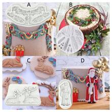 1 件圣诞松果、驯鹿、圣诞老人图案硅胶模具树脂模具 DIY