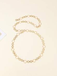 New Metal Ring Buckle Fashionable Luxury Waist Chain, Versatile Decoration For Dresses, Elegant Design Without Chain