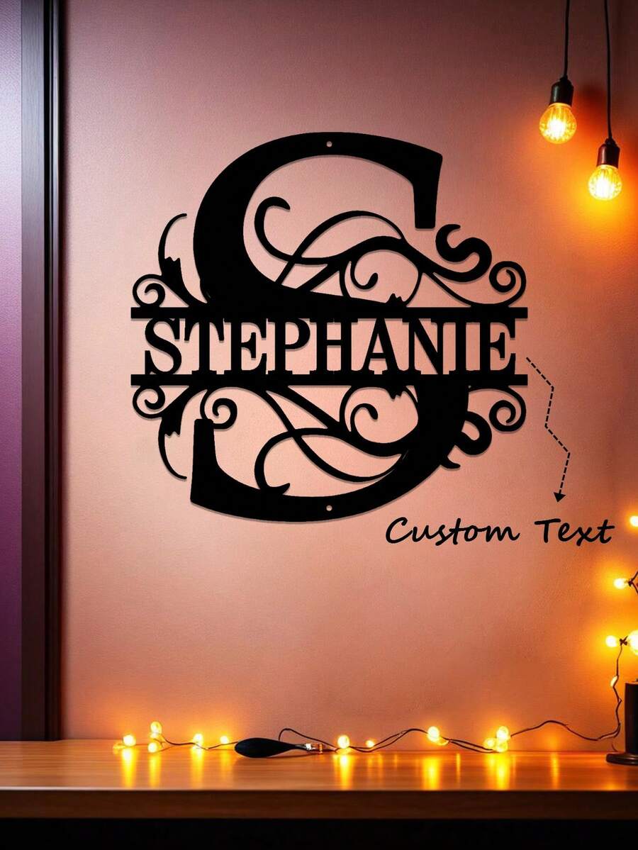 1 Fine Metal Art Logo - Personalized Last Name Logo, Name Design, Home Decoration With Custom Initials Thumbnail, Classic Style, Wall-Mounted Wall Art Decoration For Theme Parties, Perfect Heartfelt Gifts For Friends And Family, Customizable Wedding Gifts., Valentine Day, Valentine Day Decor Ornamental Exquisite, High-Quality Custom, Personalized, Unique Ideal Gifts For Her Pets ,Forever Love