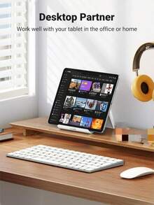 Foldable Mobile Desk Stand, Portable & Easy-To-Use Tablet Stand, Adjustable Tablet & Phone Holder - Stable Folding Desktop Base With Safety Device, Black/White Options | Minimalist Design | Durable Tablet Stand - Multicolor - View 6