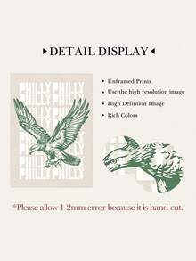 1 Stück Adler Leinwand Wandkunst Poster Vogelkunst Drucke See Adler Poster Philly Wandkunst Tiere Wandkunstwerke Wandbilder Vintage Wanddrucke Wohnzimmer Wanddekoration Ohne Rahmen