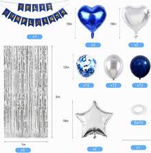 Globos de Cumpleaños con Letrero Español Feliz Cumpleaños Globos Metálicos Decoracion Cumpleaños para Hombre con Cortinas Brillantes para Fiesta de Cumpleaños Azul y Plata - Verde - Ver 12
