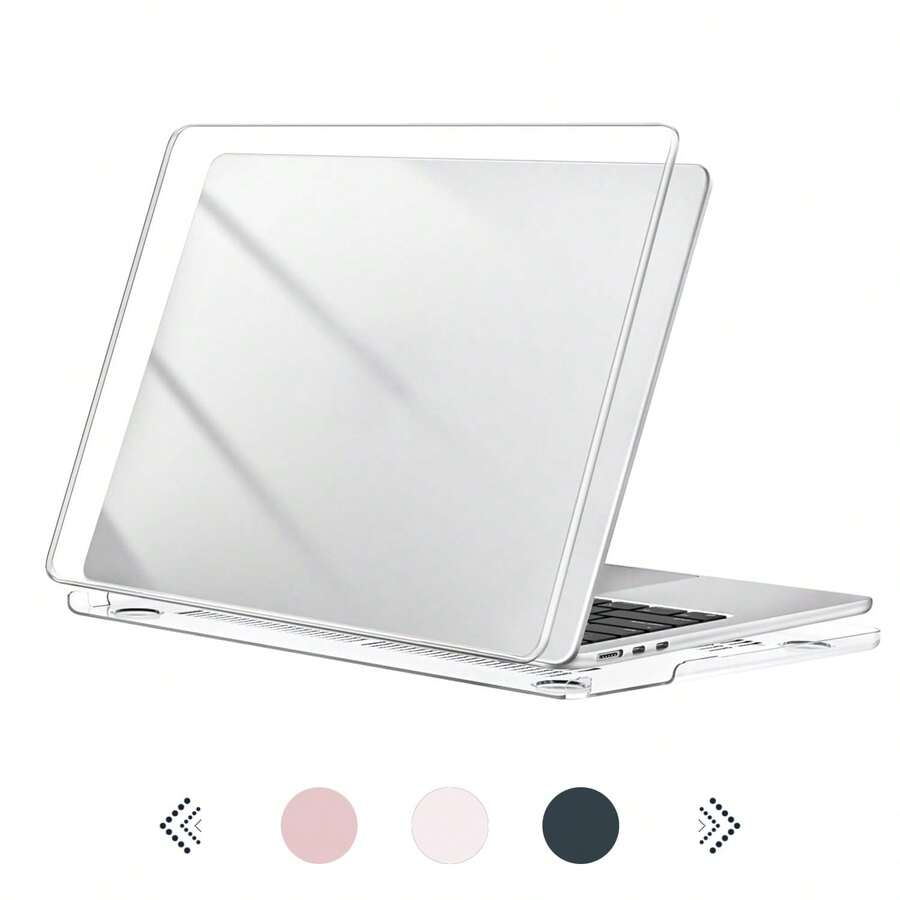 2pcs Compatible With MacBookAirPro Plastic Hard Shell Transparent Crystal Protective Case