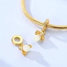 1Pc Gold Color Bead Collection Firefly Hot Air Balloon Ballet Shoes Element Travel Airplane Charm Suitable For Bracelet Necklace Beads For Diy Jewelry Making Fine Women Jewelry Unique Gift For Girl - Gold - View 3