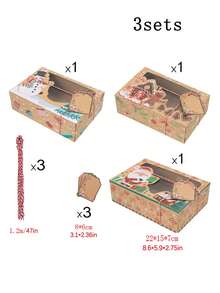 3/6PCS Santa Claus Paper Gift Box With DIY Label And Transparent Window, Ideal For Christmas, New Year, And Party Decorations And Small Gifts