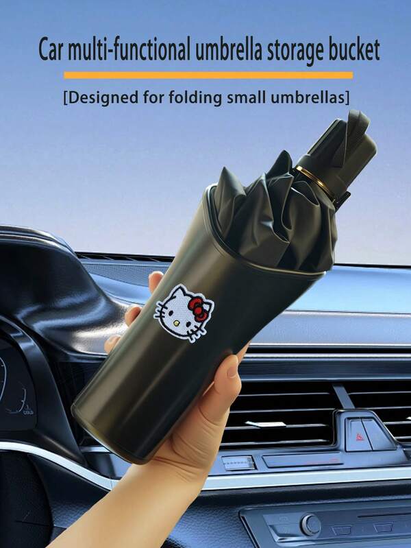Sanrio 1 قطعة سلة تخزين مظلة للقطة في مقعد السيارة الخلفي، سلة قمامة معلقة للسيارة، ملحقات منظم سيارة مقاوم للماء