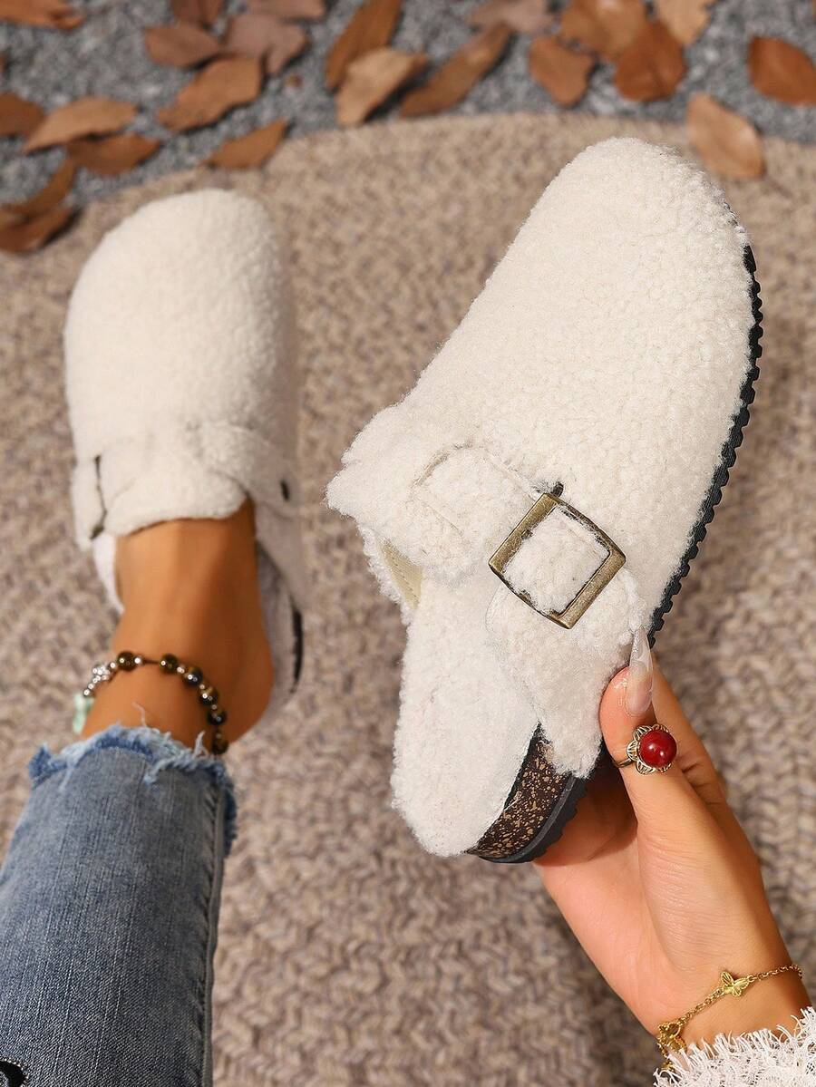 Boken 女士 2025 年春季新款厚底拖鞋，一脚蹬休闲乐福鞋