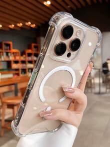MagSafe Compatible Clear Phone Case With 4-Corner Drop Protection - 2-In-1 Magnetic Acrylic Hard Shell, Transparent And Shockproof Cover Compatible With IPhone17/17air/17pro/17promax/16/16pro/16e/16pro/16plus/16promax/15promax/15pro/15plus/15/14/14pro/14plus/14promax/13/13pro/13promax/13mini/12mini/12/12pro/12promax/11/11pro/11promax/X/Xs/Xr/Xs Max/7plus/8plus/7g/8g/Se/Se2/Se3 - Clear Magnetic Protective Cover" - Clear - View 5