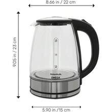 Tetera elctrica de cristal con luz Hervidor de agua elctrico Electrodomsticos Jarra inalmbrica 1, 8 litros 65 onzas Base Removible - Tetera - Ver 8