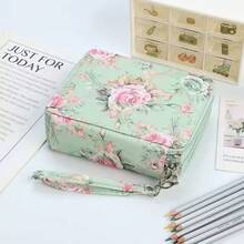 1pc Oxford Cloth Large Capacity Pencil Case, Student Stationery Bag With 78 Compartments, Suitable For Fine Art Drawing, Sketching Brush Storage