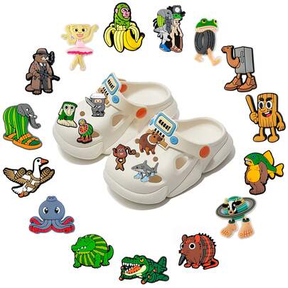13/8/15/21 Stücke Cartoon Straßen-Muster Silikon Charms Dekorationen, Clogs Charms, Garten Schuhe Accessoires, weiche Gelee Schuh Clips Party Geschenke, Geschenk für Filmfans, Clog Liebhaber