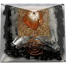 Orgone Pyramid With Black Tourmaline Selenite Crystal And Healing Coil Quartz Point Natural Healing Stones Orgonite Energy Generator For Yoga Meditation - Tourmaline đenSelenite - Xem 3