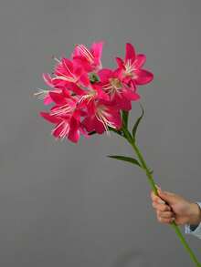 1pc 10-Head Artificial Lily Flower Branch, Living Room Decor, Floral Arrangement, Photography Prop - Multicolor - View 13
